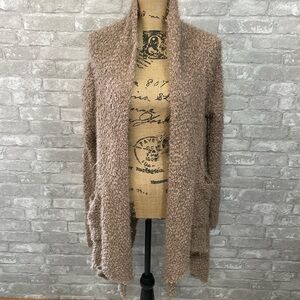 Pink Lily Open Front Eyelash Cardigan